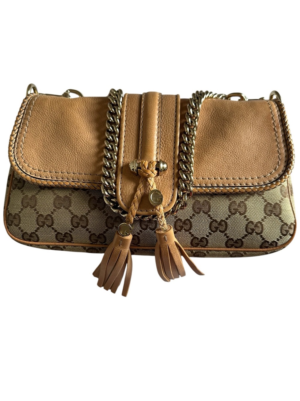 Gucci Marrakech GG Monogram Tassel Baguette Chain Shoulder Bag Entrupy COA - Picture 3 of 16